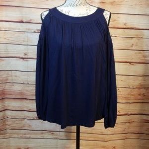 NWT Lauren by RL navy cold shoulder shirt
